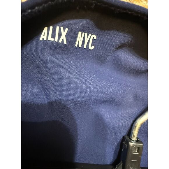 ALIX NYC Women's Crew Neck Cold Shoulder Long Sleeve Top Navy Blue Large - Picture 13 of 13